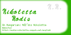 nikoletta modis business card